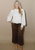 Scalloped Suede Pant