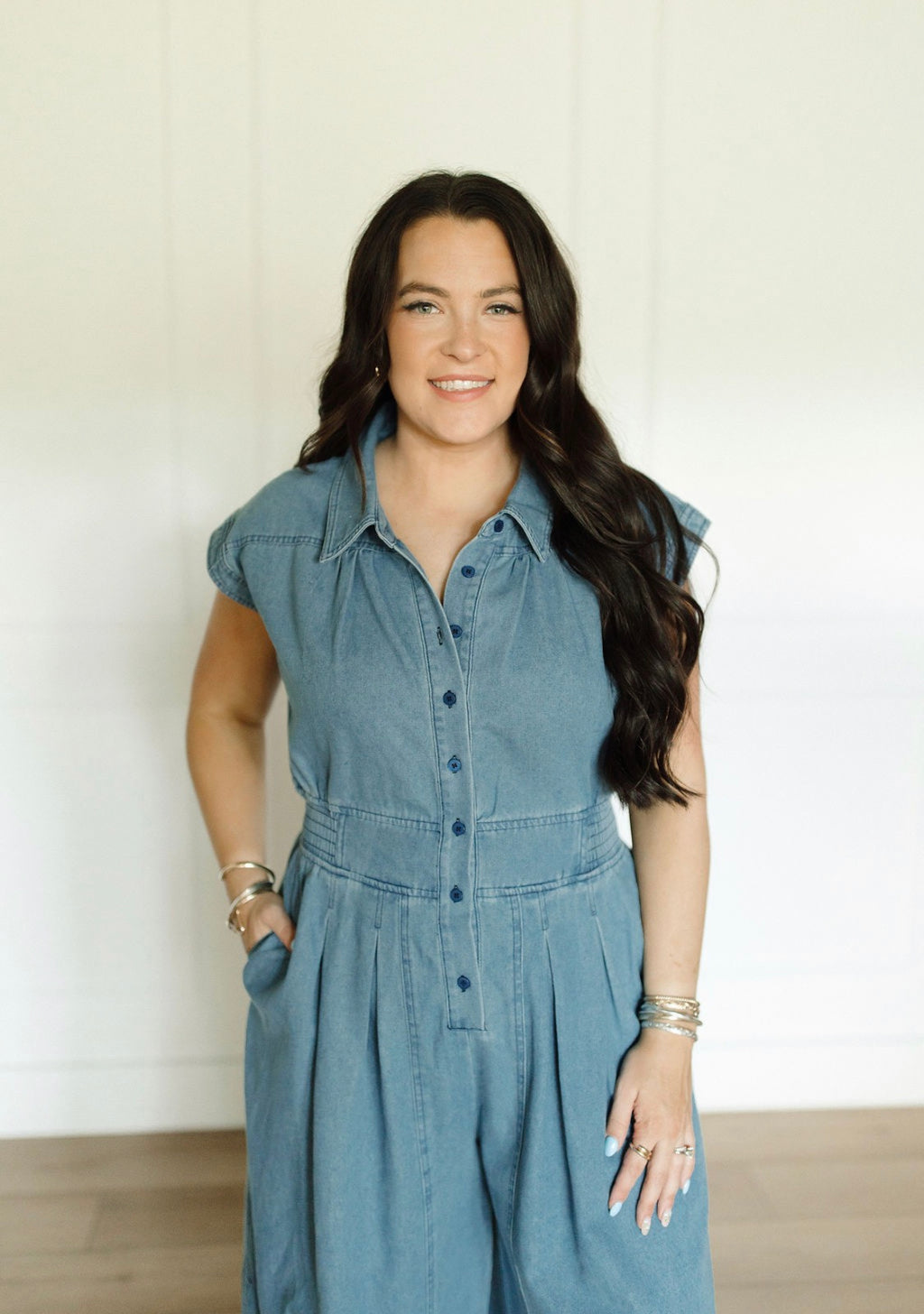 Everdenim Ruched Jumpsuit