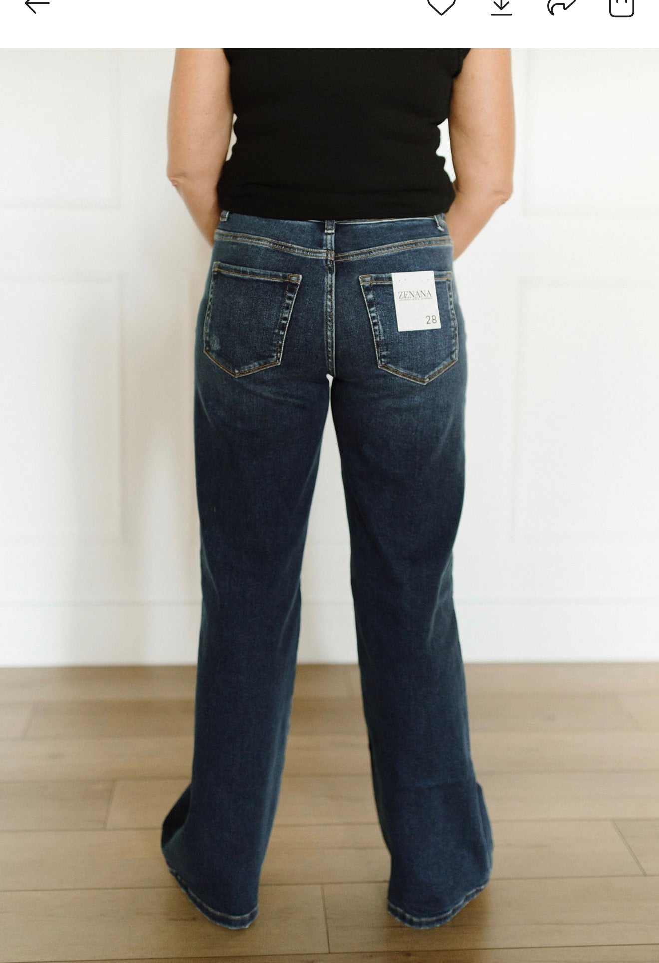 Dark Wash Wide-Leg Zenana Jean