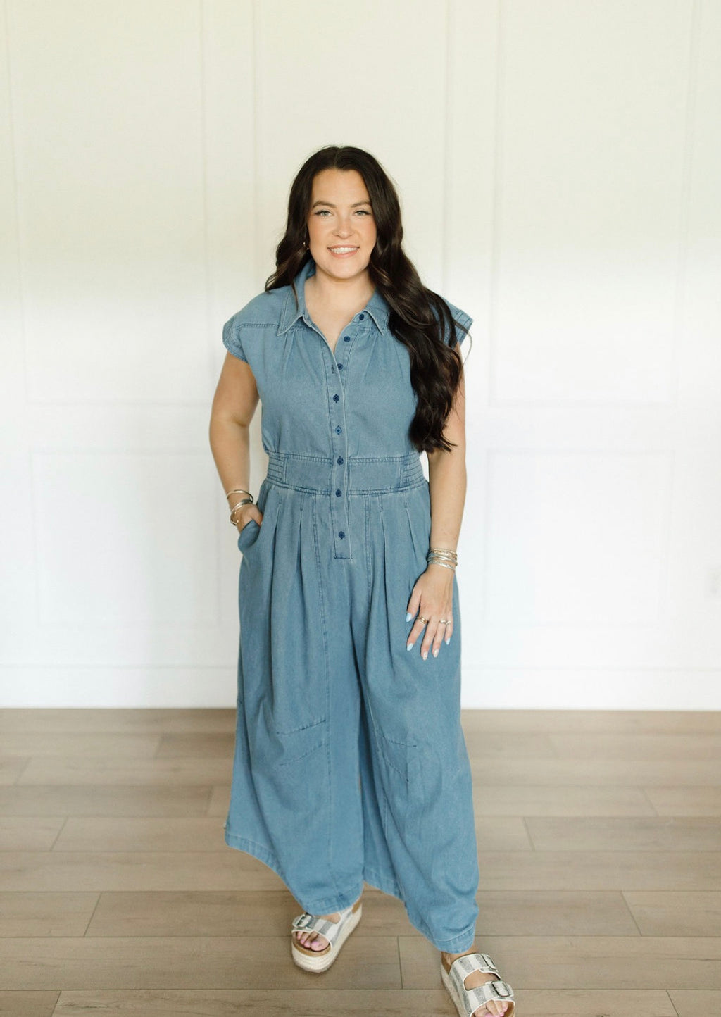 Everdenim Ruched Jumpsuit