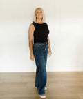 Dark Wash Wide-Leg Zenana Jean