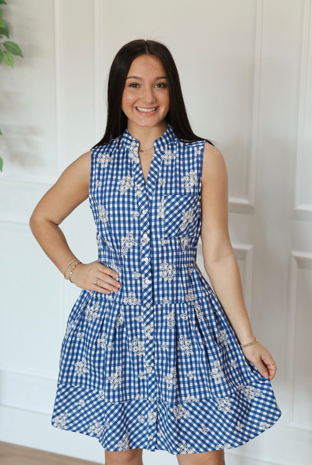 The Royal Checkered Charm Dress