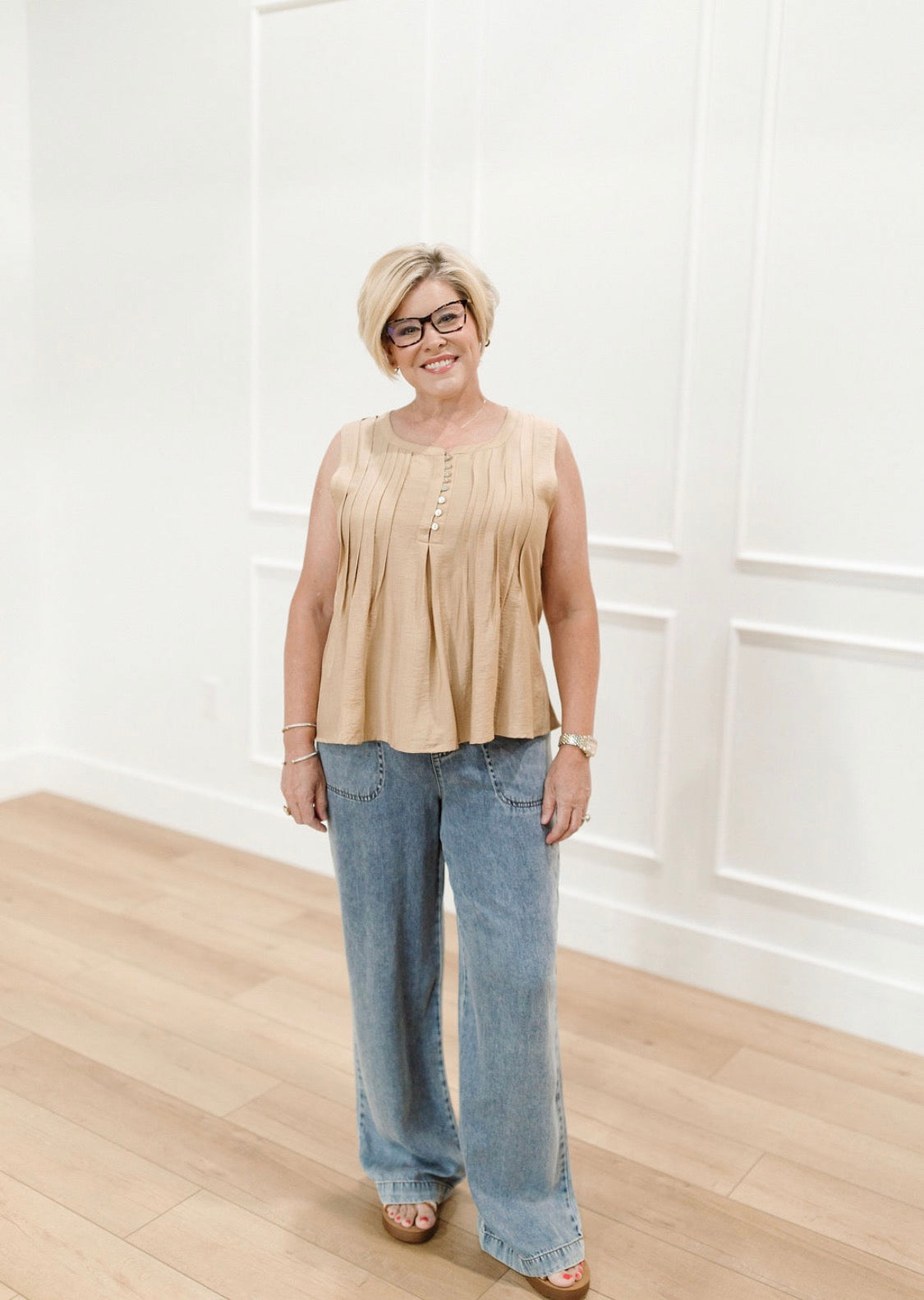 Soft Pleat Edit Tank