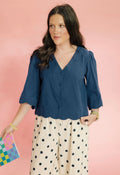 The Navy Belle Blouse
