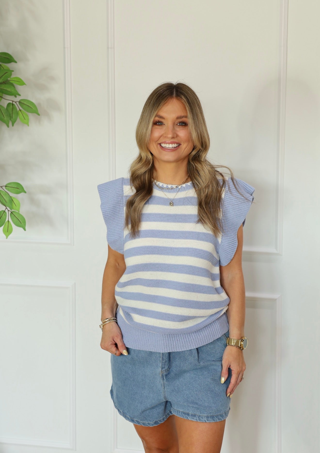 Blue Mood Ruffle Sweater