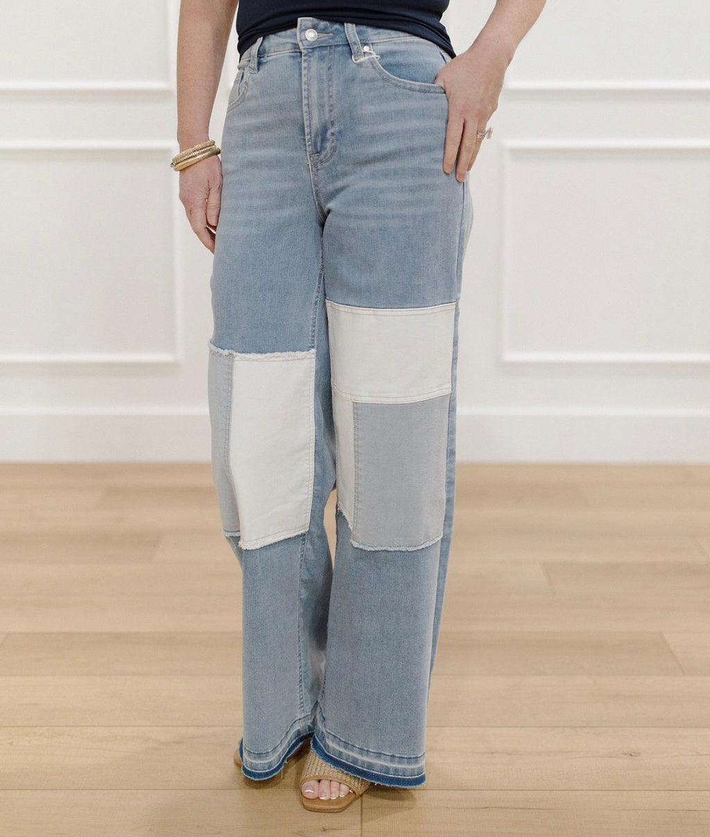 Patchwork Wide-Leg AnnieWear Jean