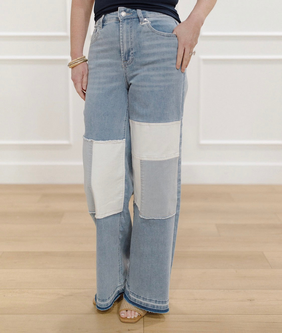 Patchwork Wide-Leg AnnieWear Jean