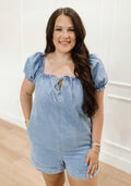 Ruffle Me Denim Romper