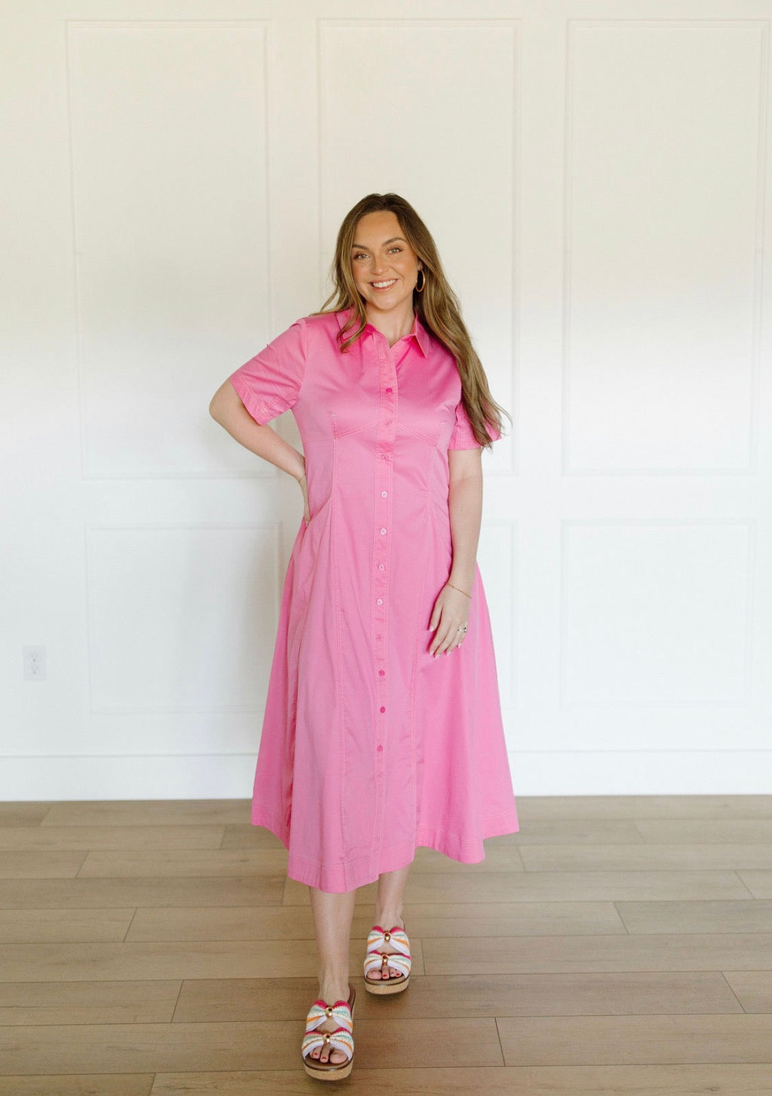 The Pretty in Pink Button Dress