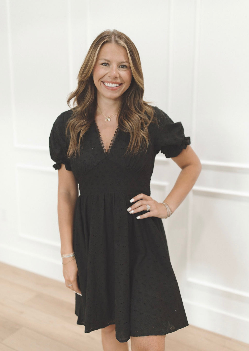 Midnight Eyelet Dress