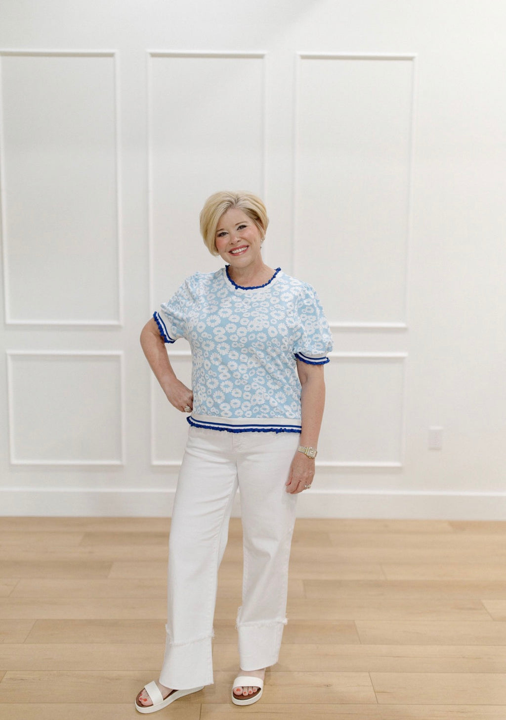 Blue Petal Charm Top