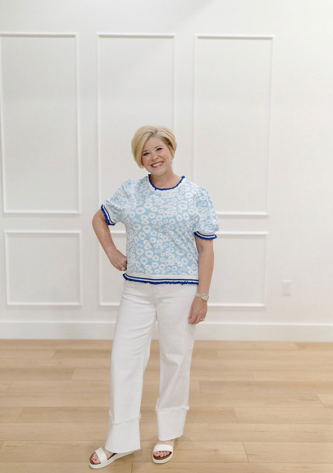 Blue Petal Charm Top