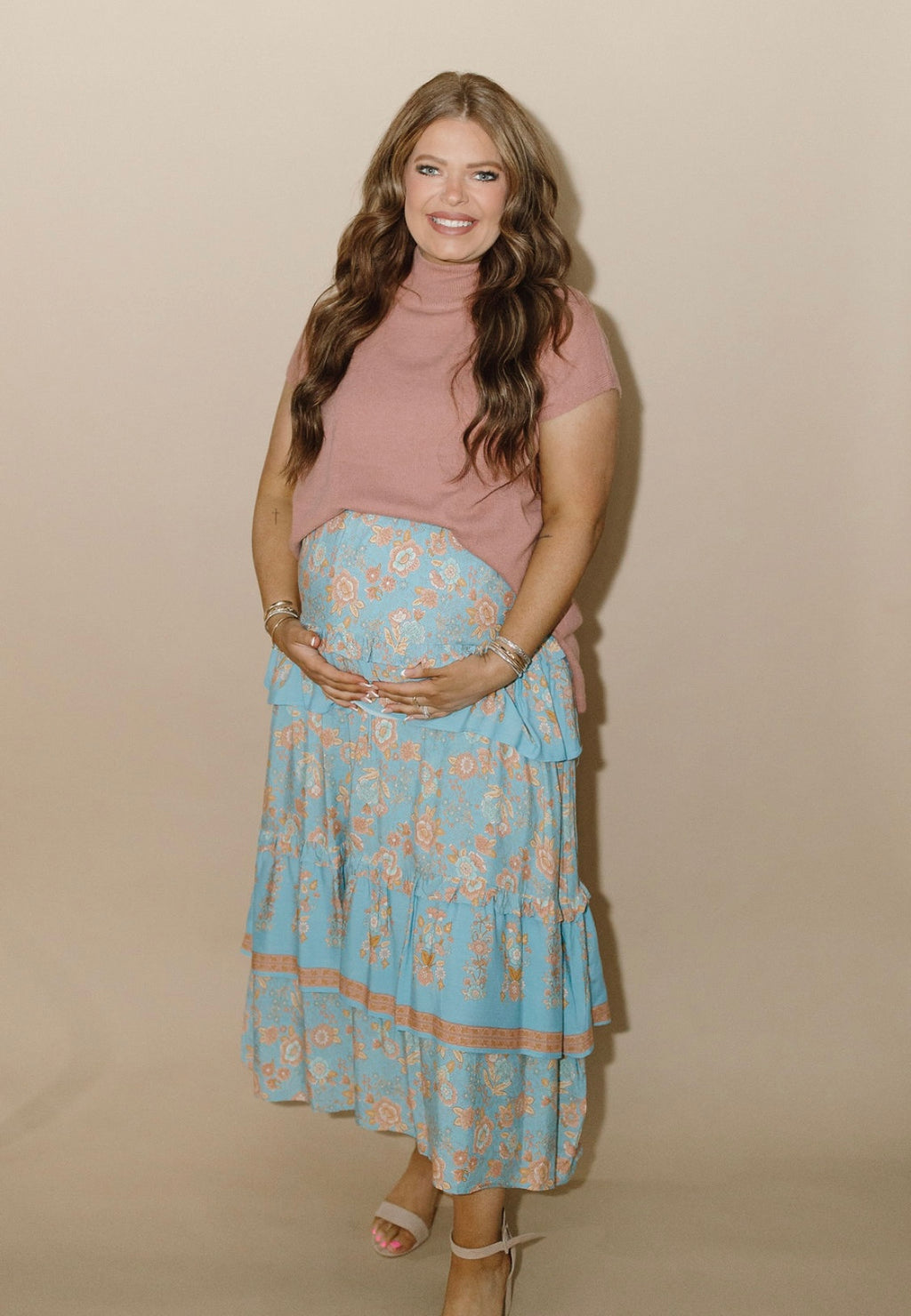 Peach & Petal Maxi Skirt