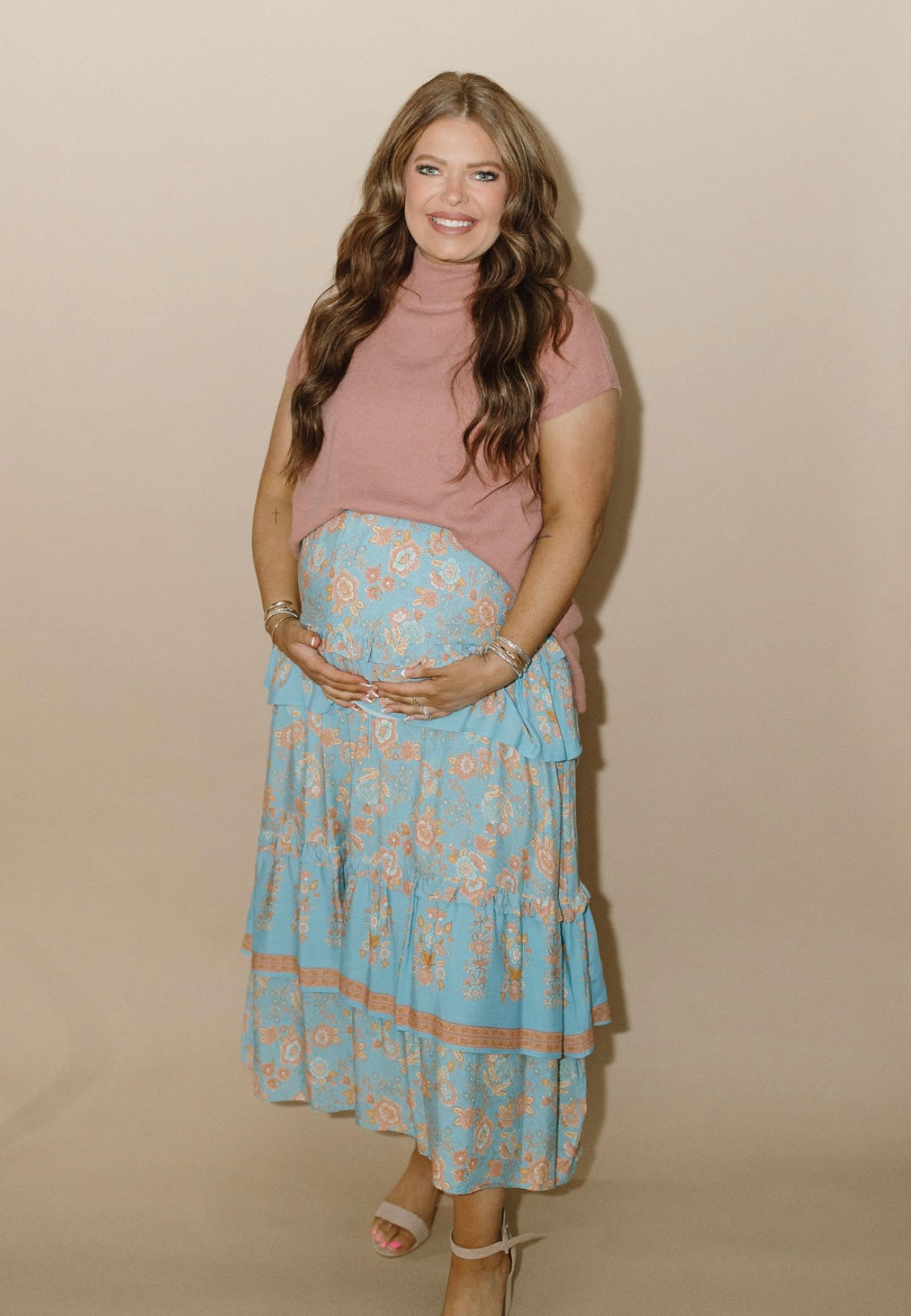 Peach & Petal Maxi Skirt