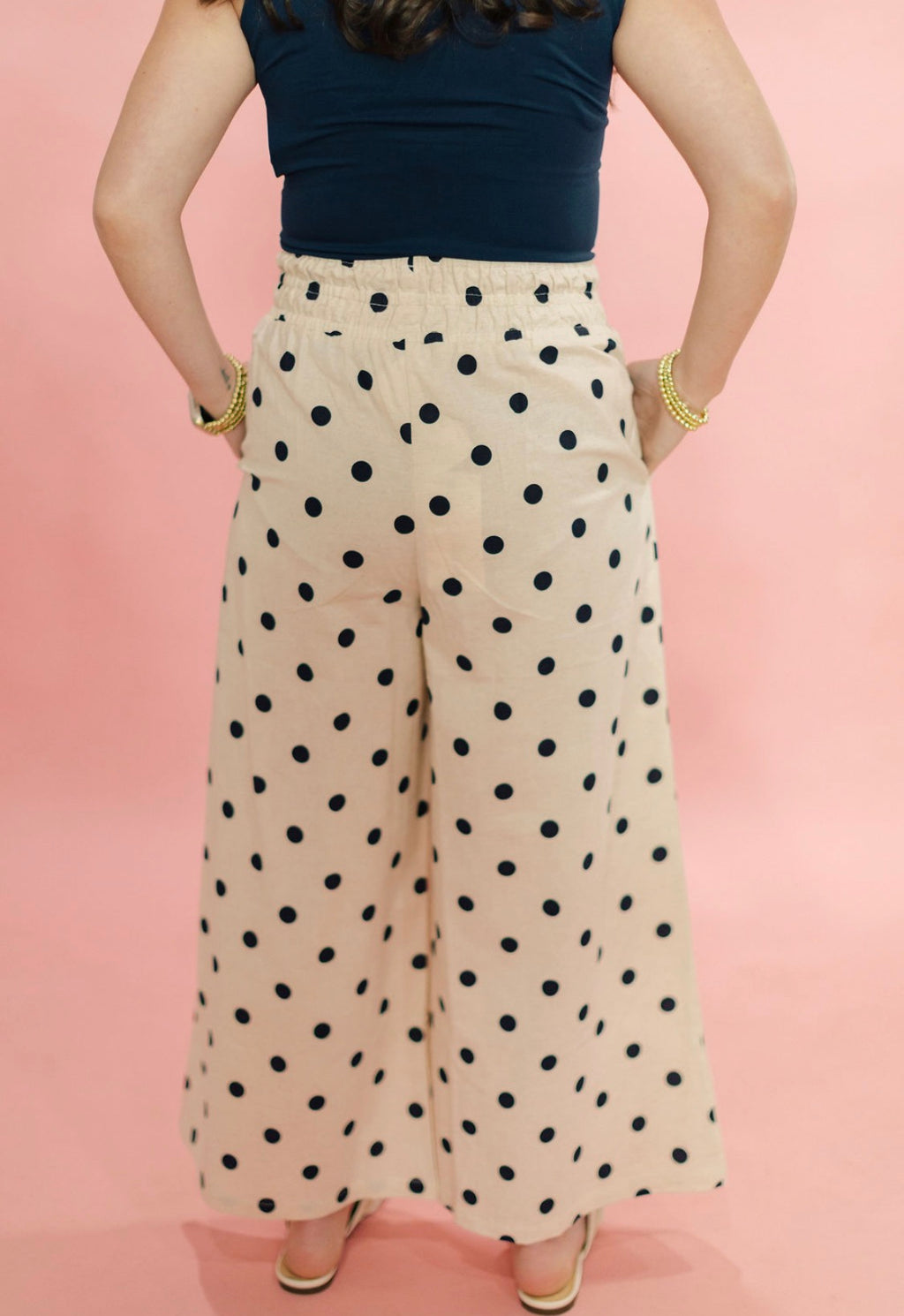 Navy Classic Dot Pants