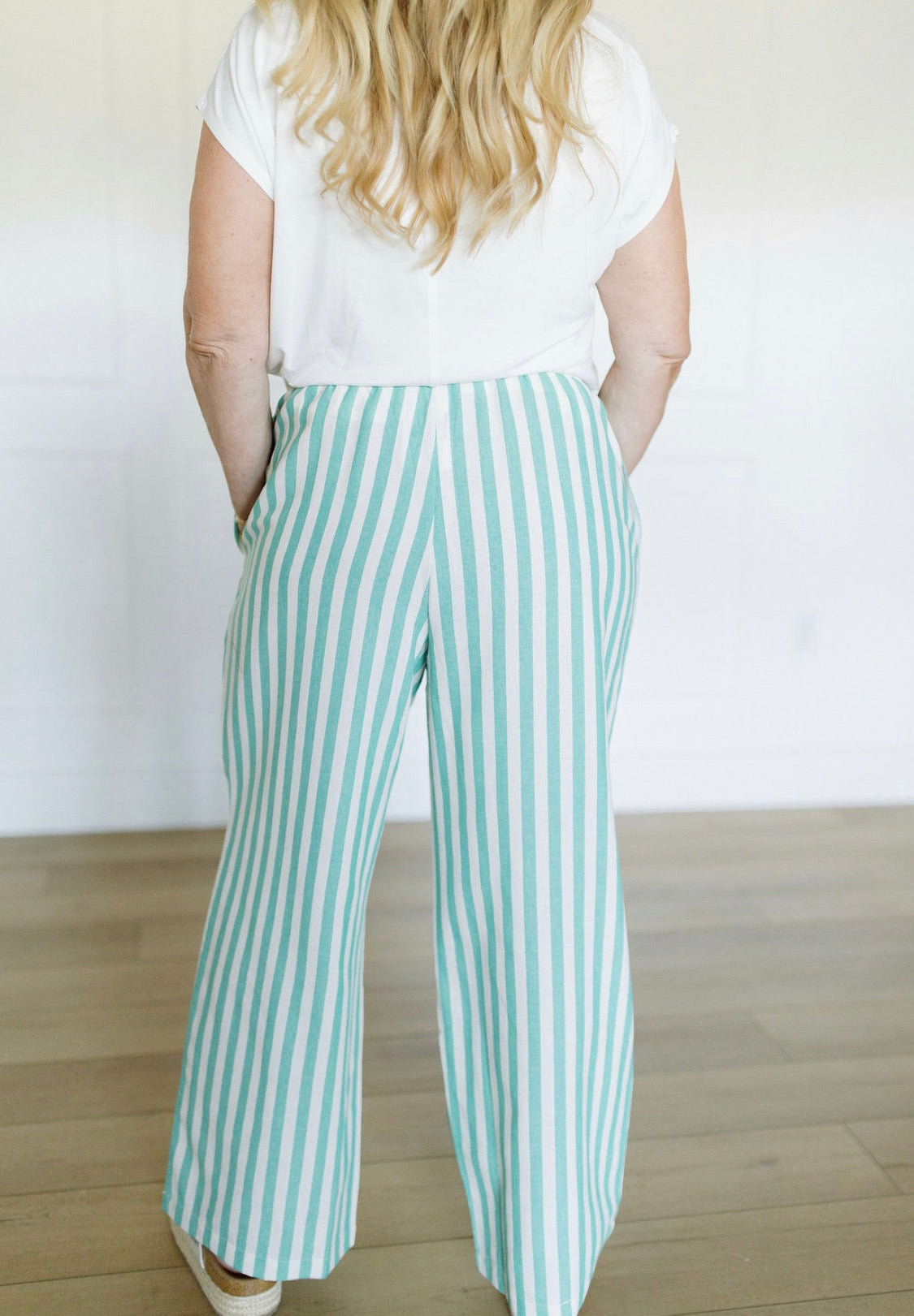 Teal Tide Stripe Pant