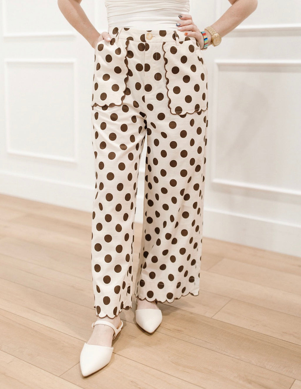 Scalloped & Spotted Pant