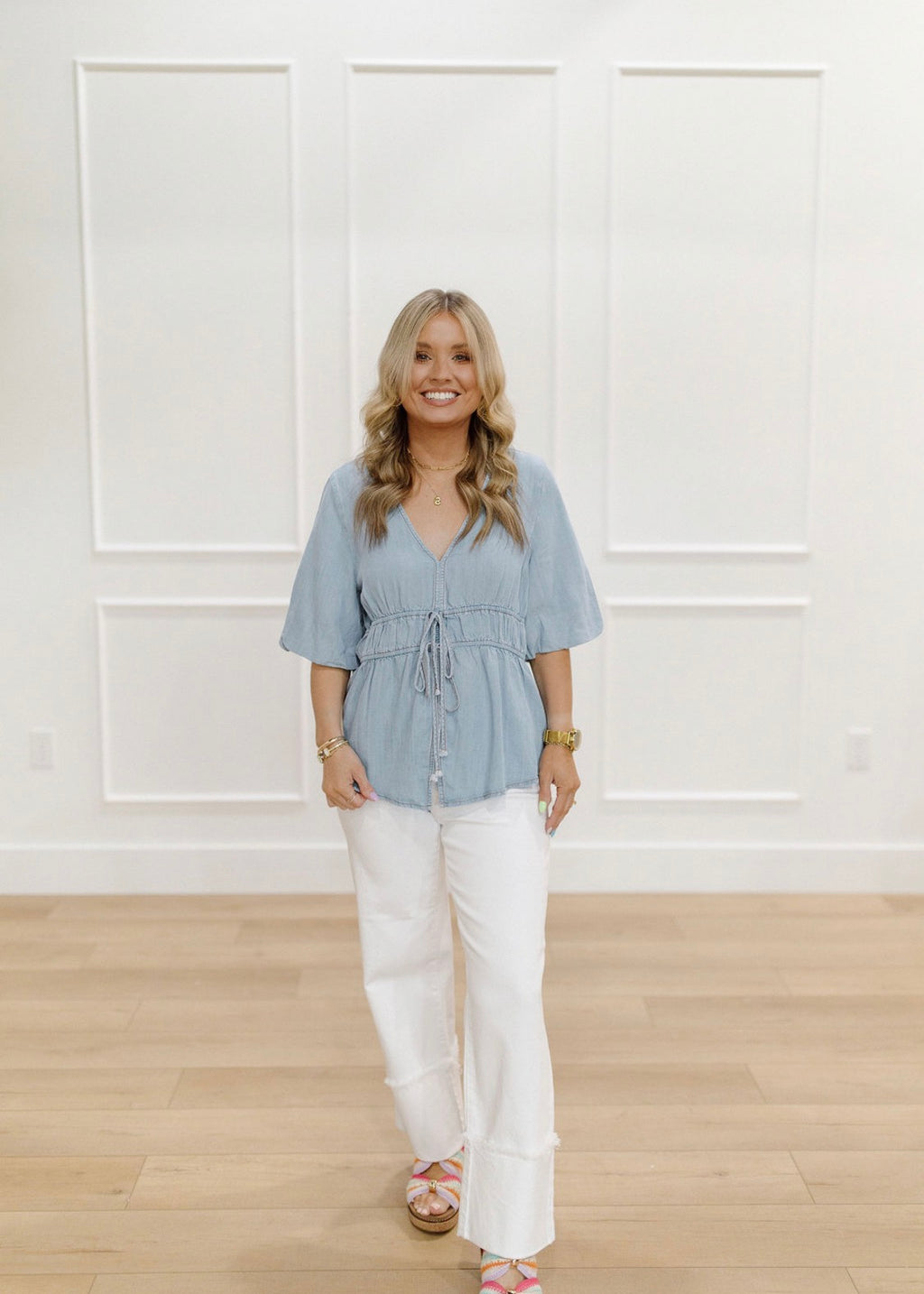 Chambray Sweetheart Blouse