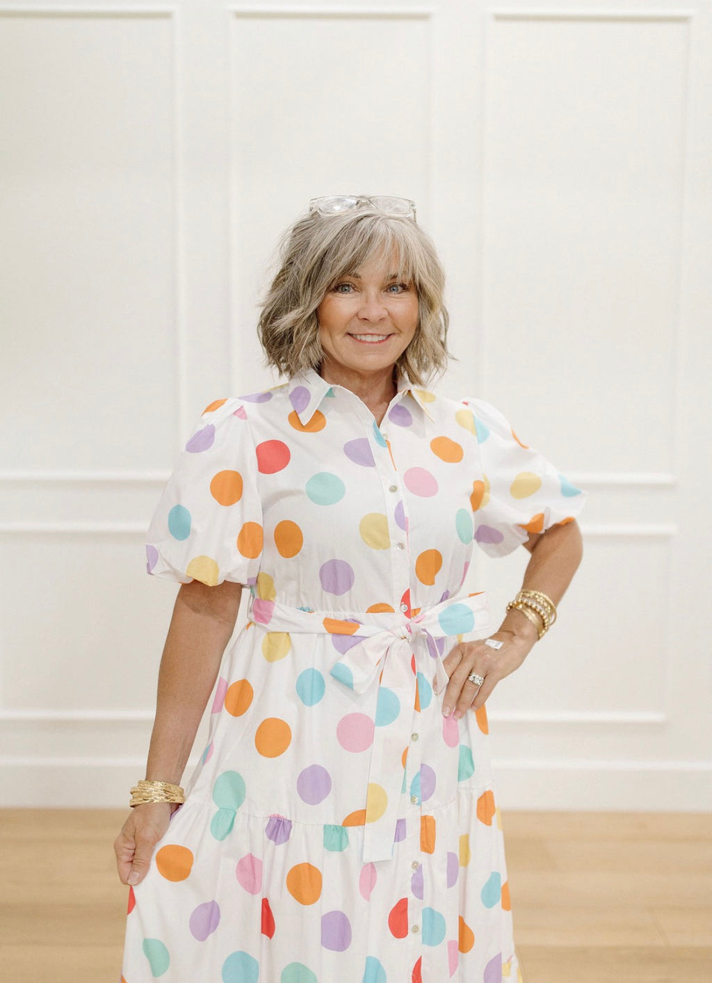 Confetti Dot Poplin Maxi Dress