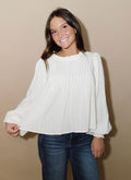 Pleated Pintuck Blouse