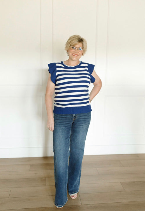 Blue Mood Ruffle Sweater
