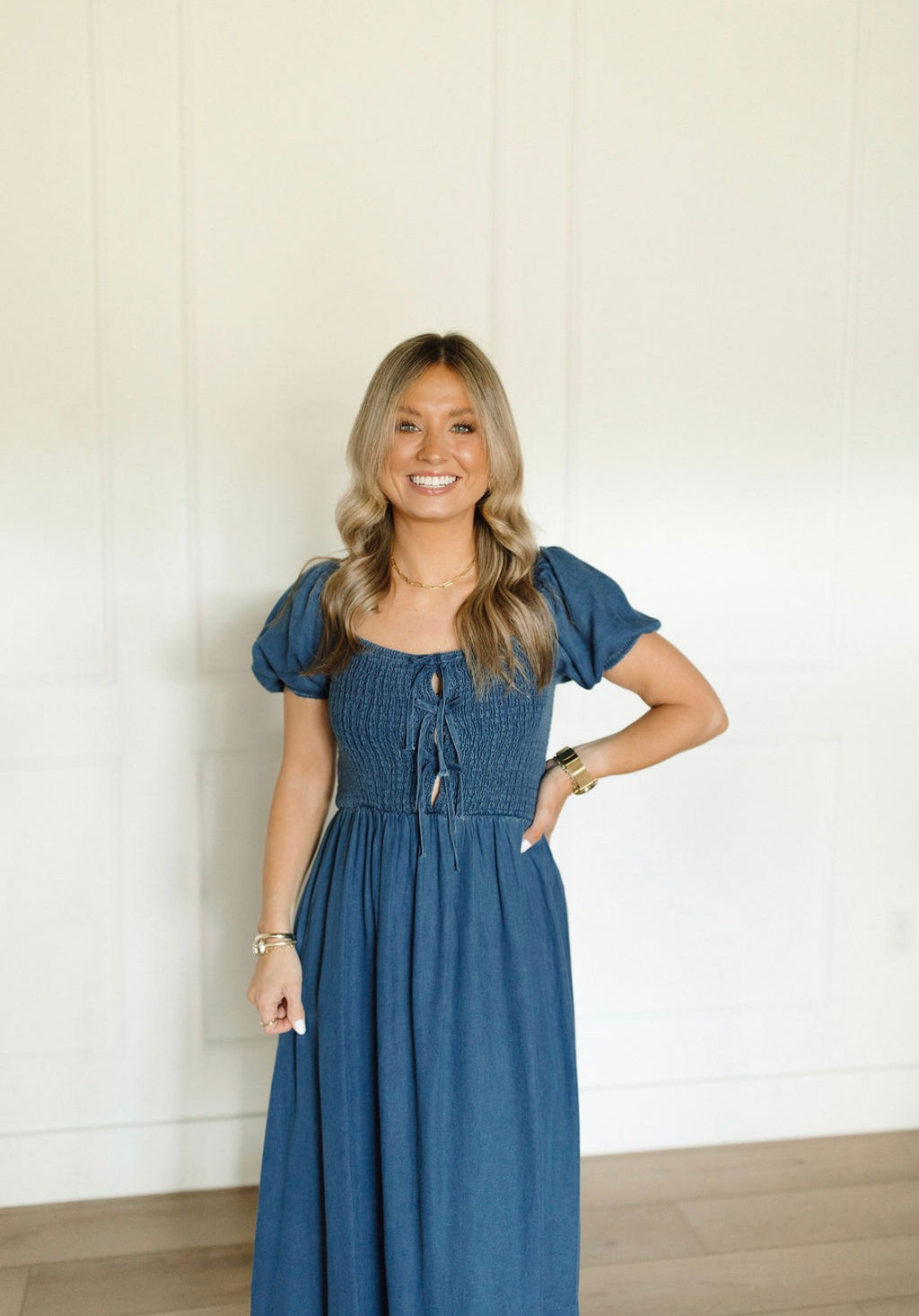 The Ribbon Row Denim Maxi