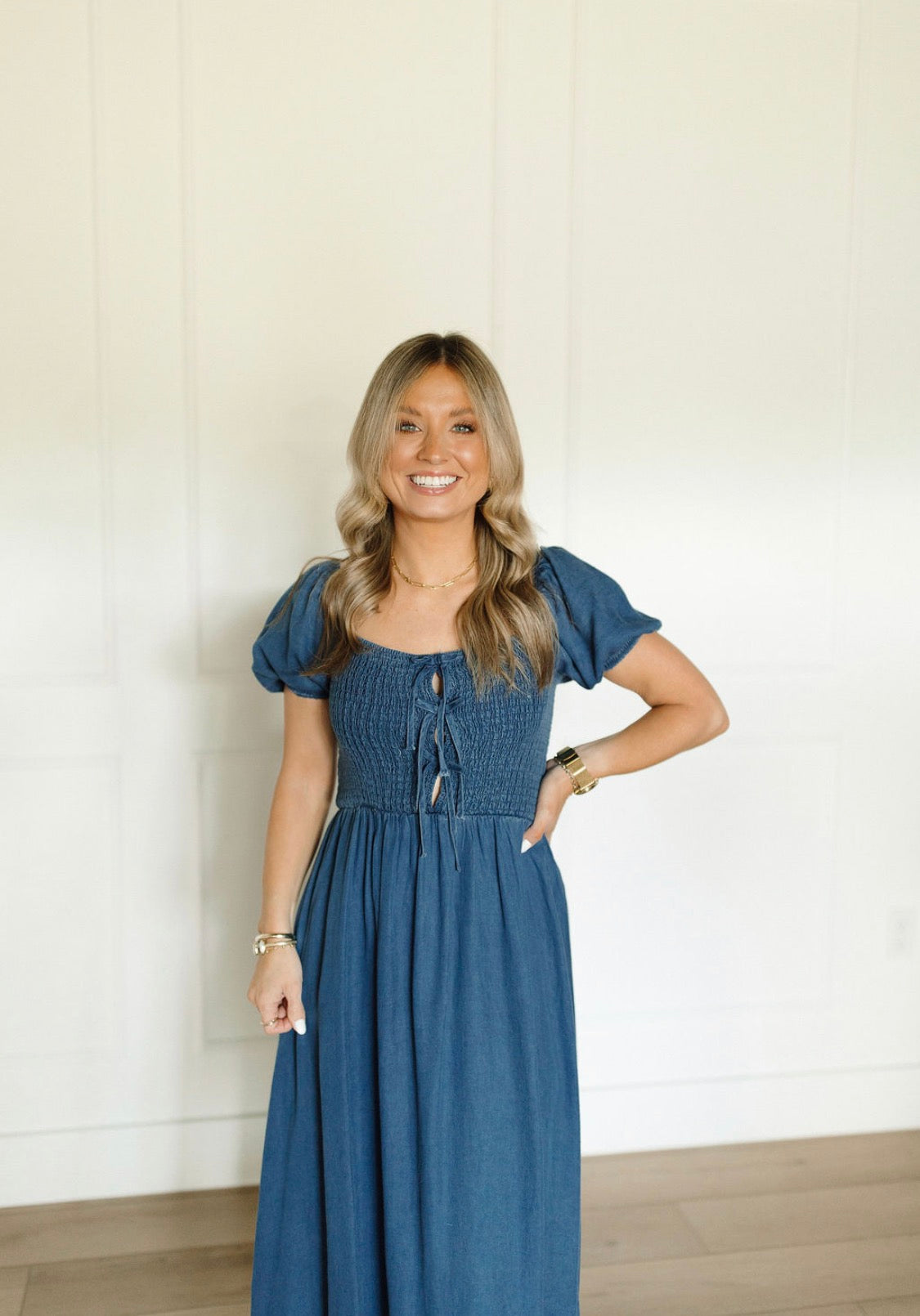 The Ribbon Row Denim Maxi