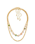 Flower and Pearl Layered Necklace