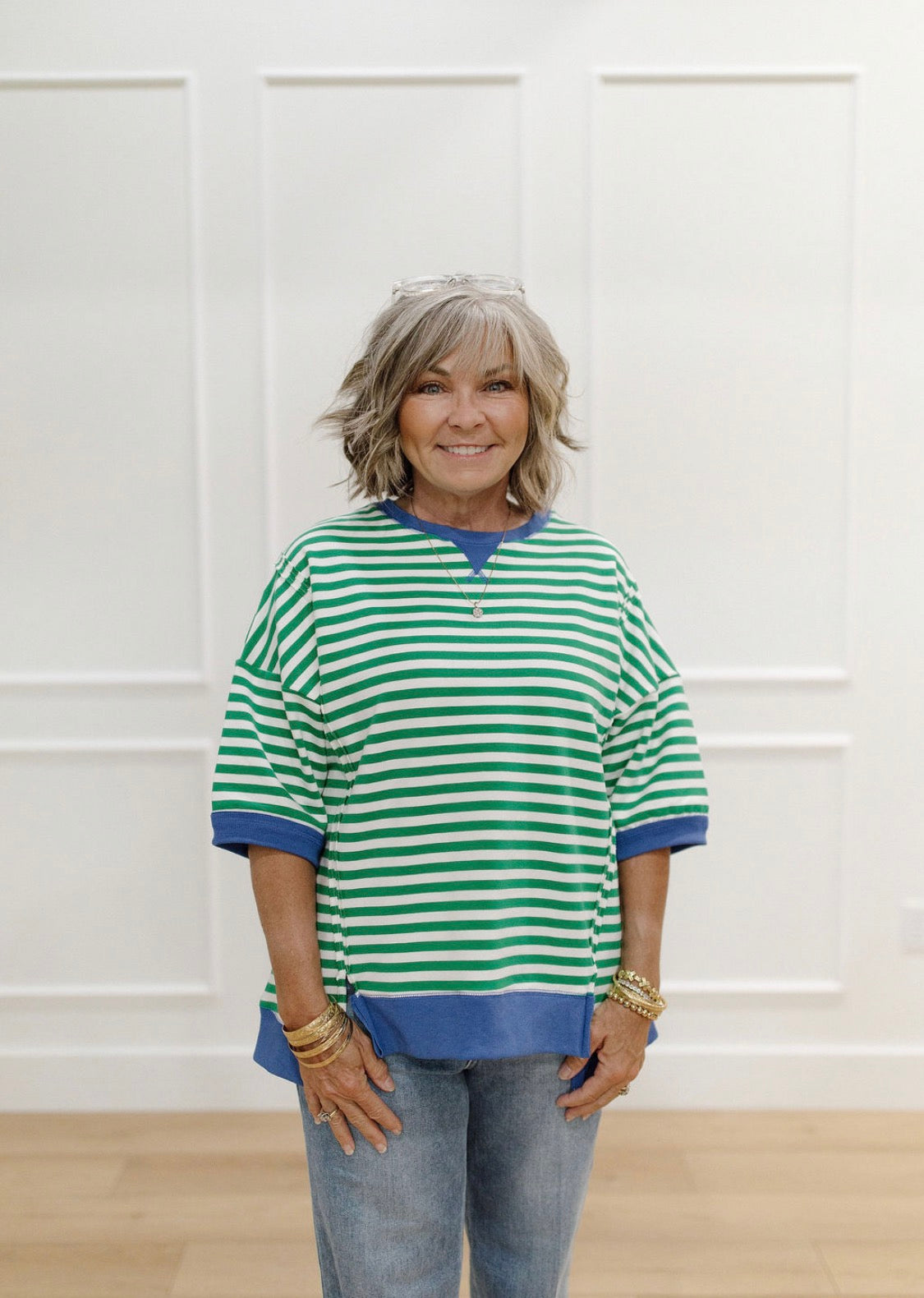 Match Point Stripe Crew