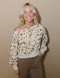 Off The Shoulder Spotted Crewneck