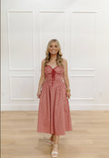 Red Velvet Dot Dress