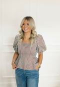 Mint Mocha Peplum Top
