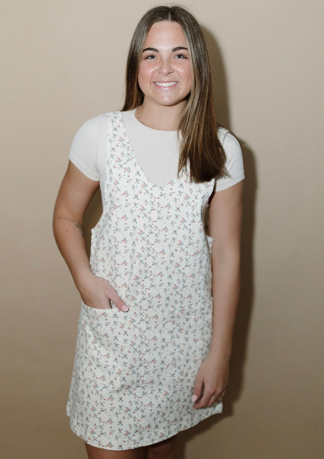 Falling Petals Overall Dress