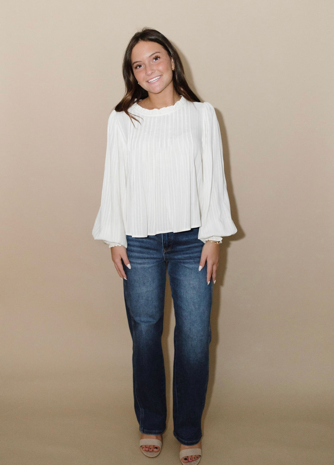 Pleated Pintuck Blouse