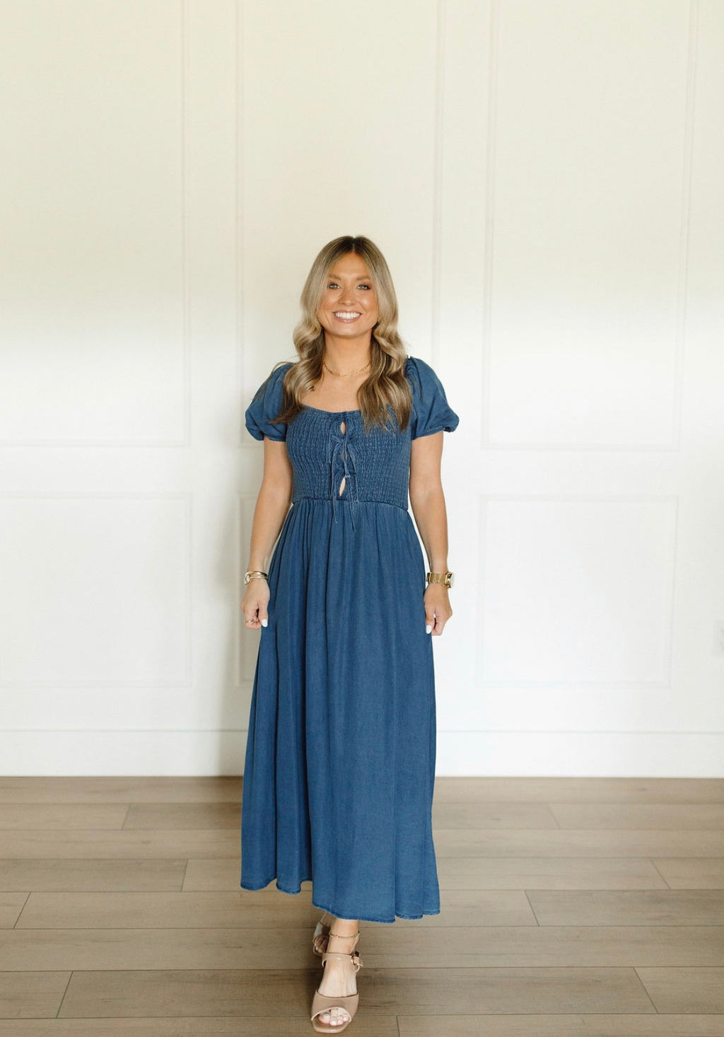The Ribbon Row Denim Maxi