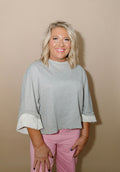 Lazy Sunday Bell-Sleeve Crewneck