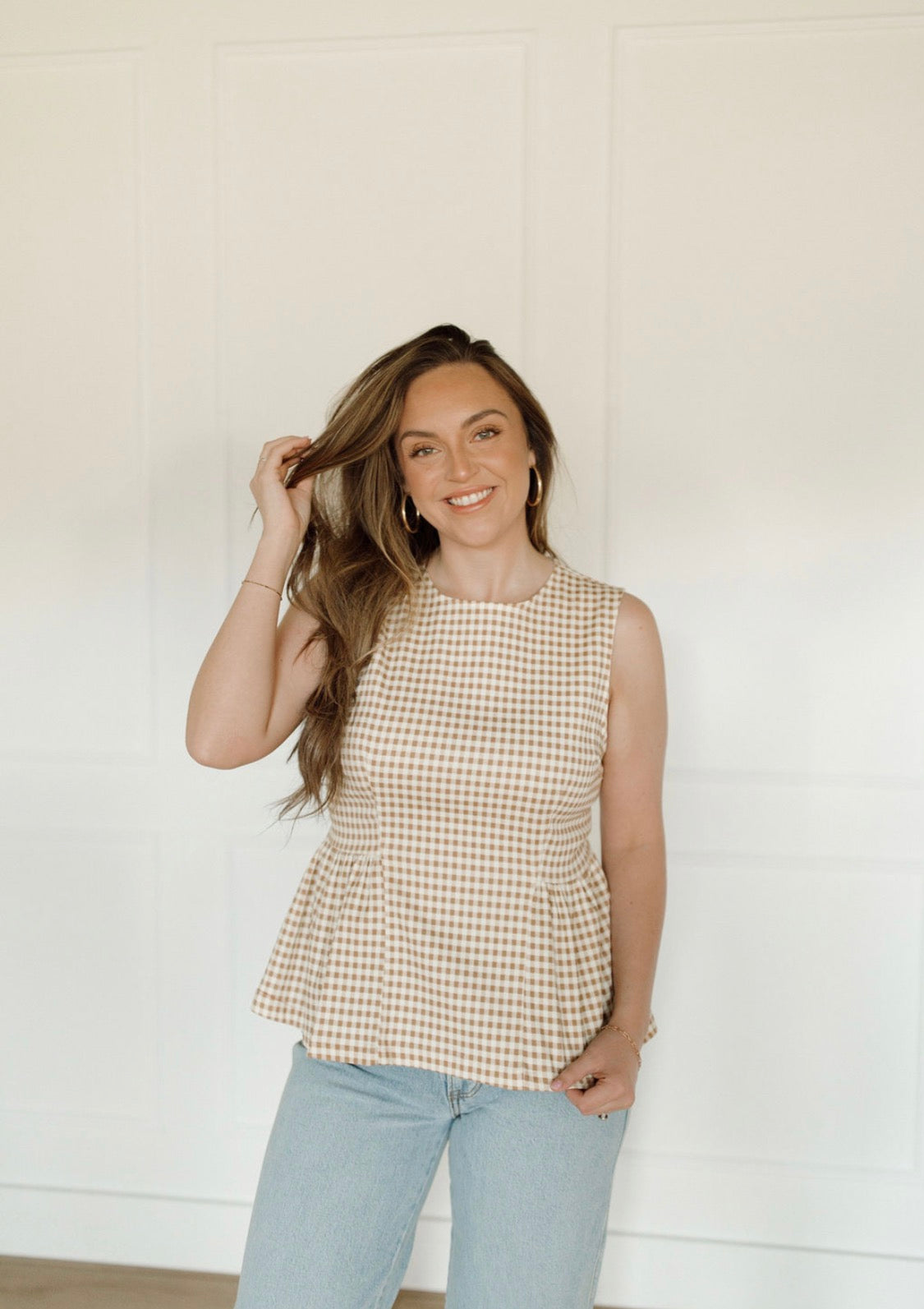 Peplum & Plaid Top