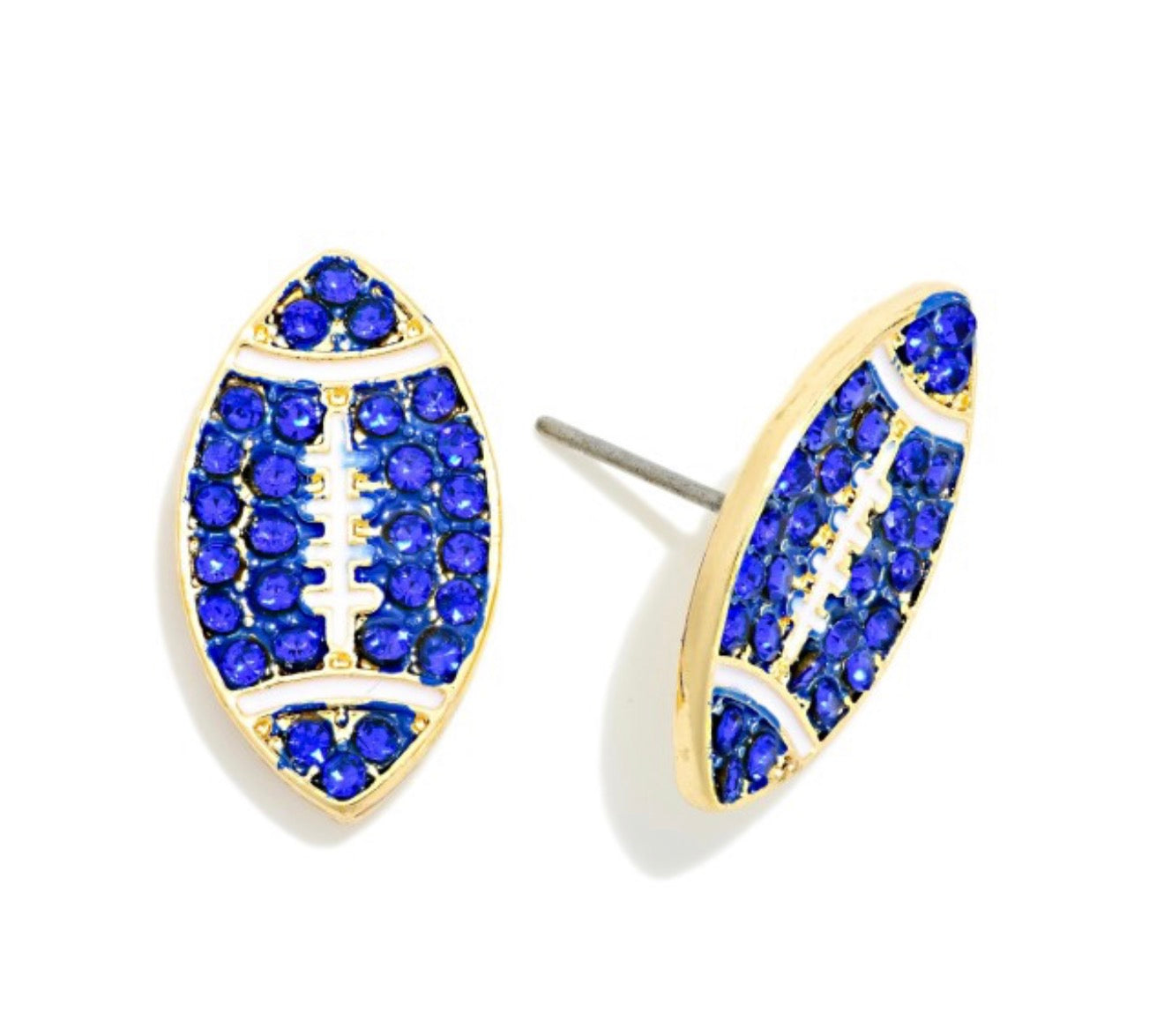 Rhinestone Football Earrings
