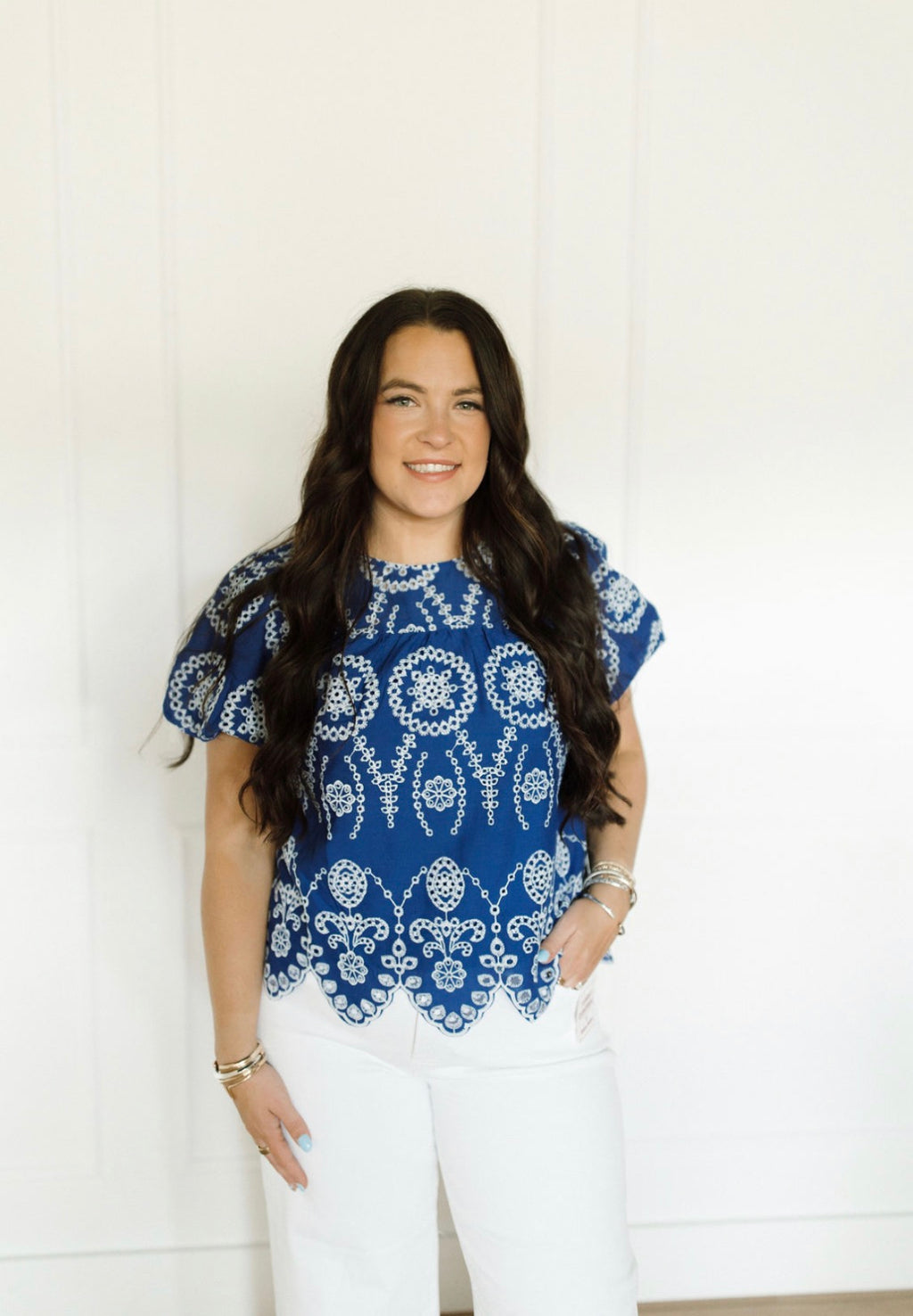 Royal Eyelet Blouse