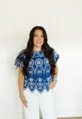 Royal Eyelet Blouse