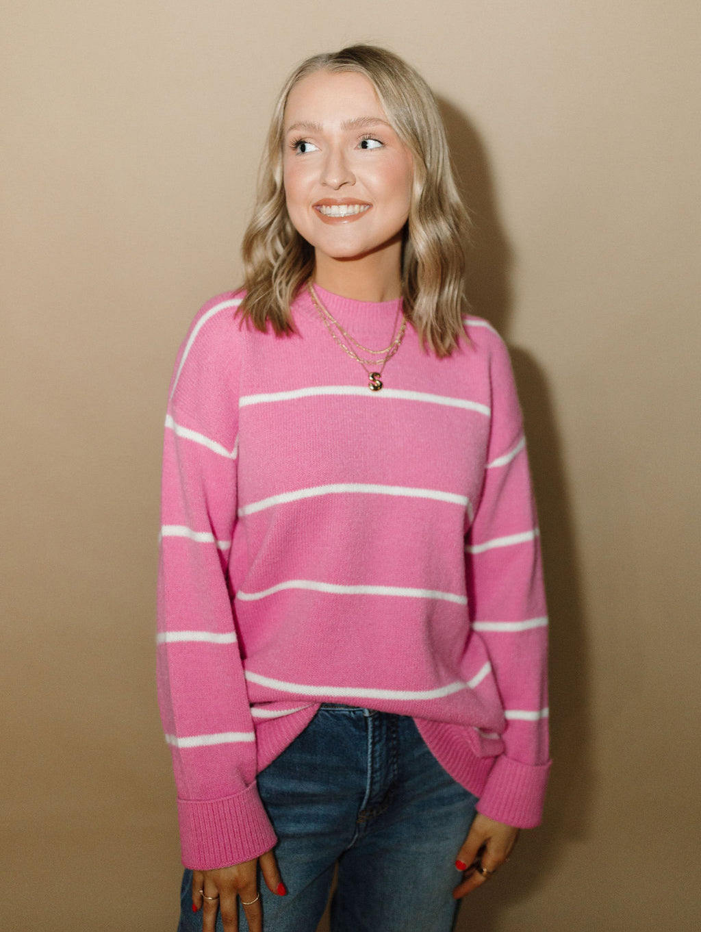 Pop of Pink Sweater