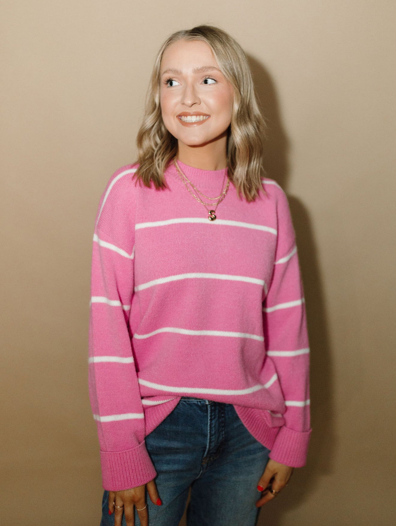 Pop of Pink Sweater