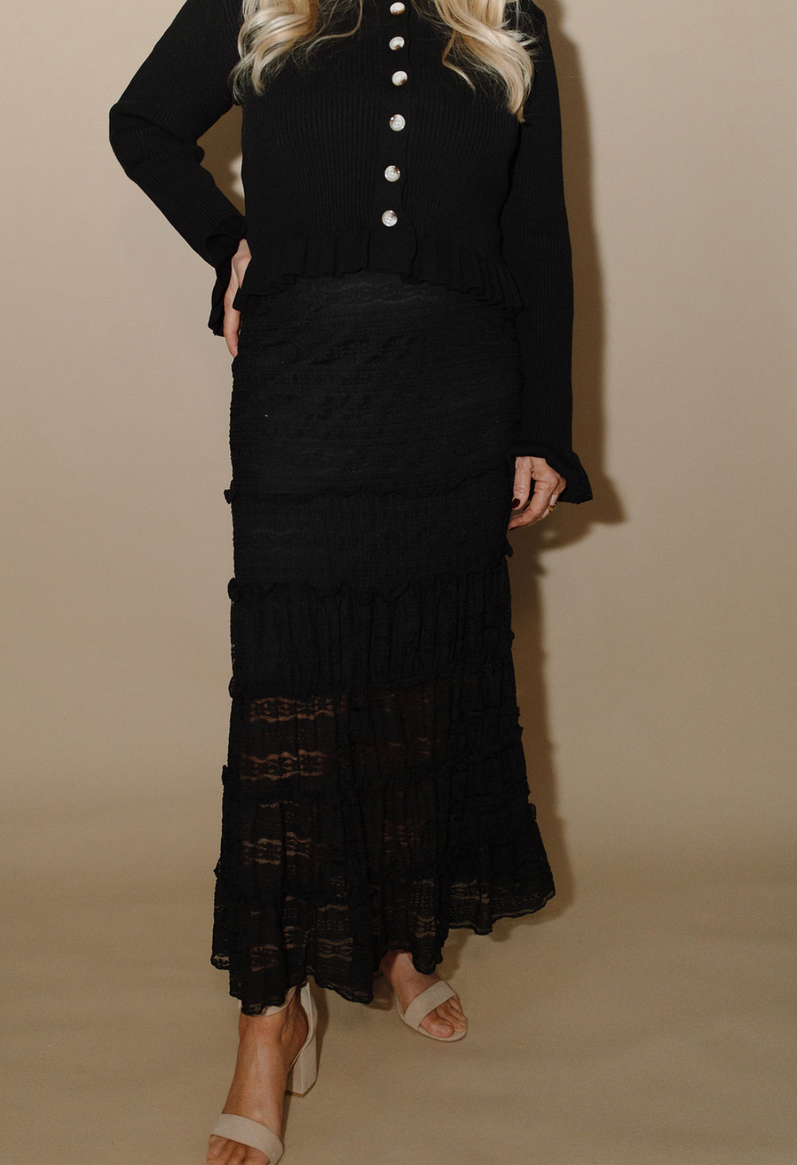 After Dark Lace Maxi Skirt