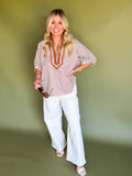 Camel Timeless Striped Blouse