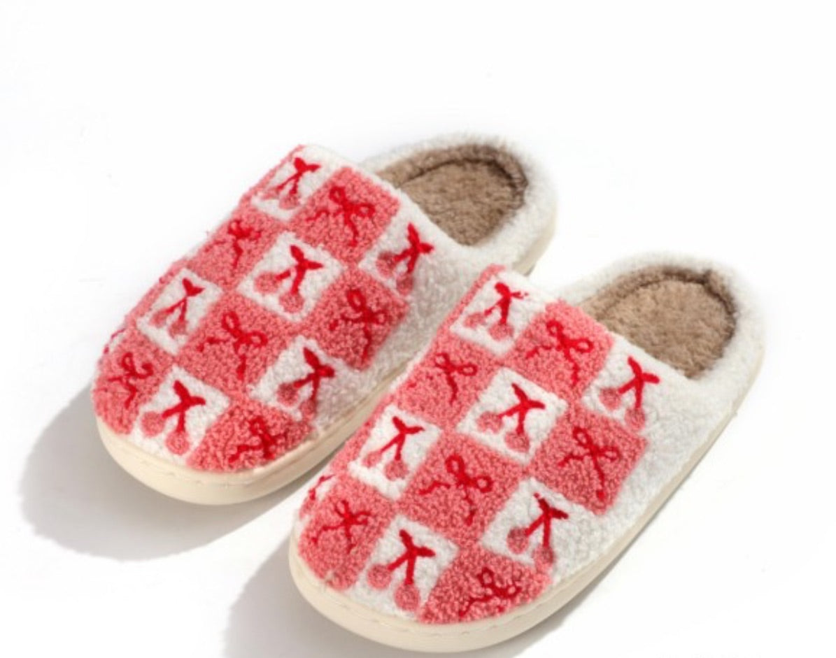 Checkered Cherries Slippers