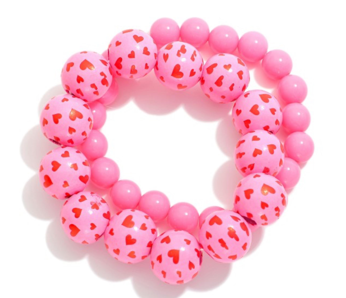 Wood Beads & Hearts Bracelet