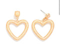 Heart Post Drop Earrings
