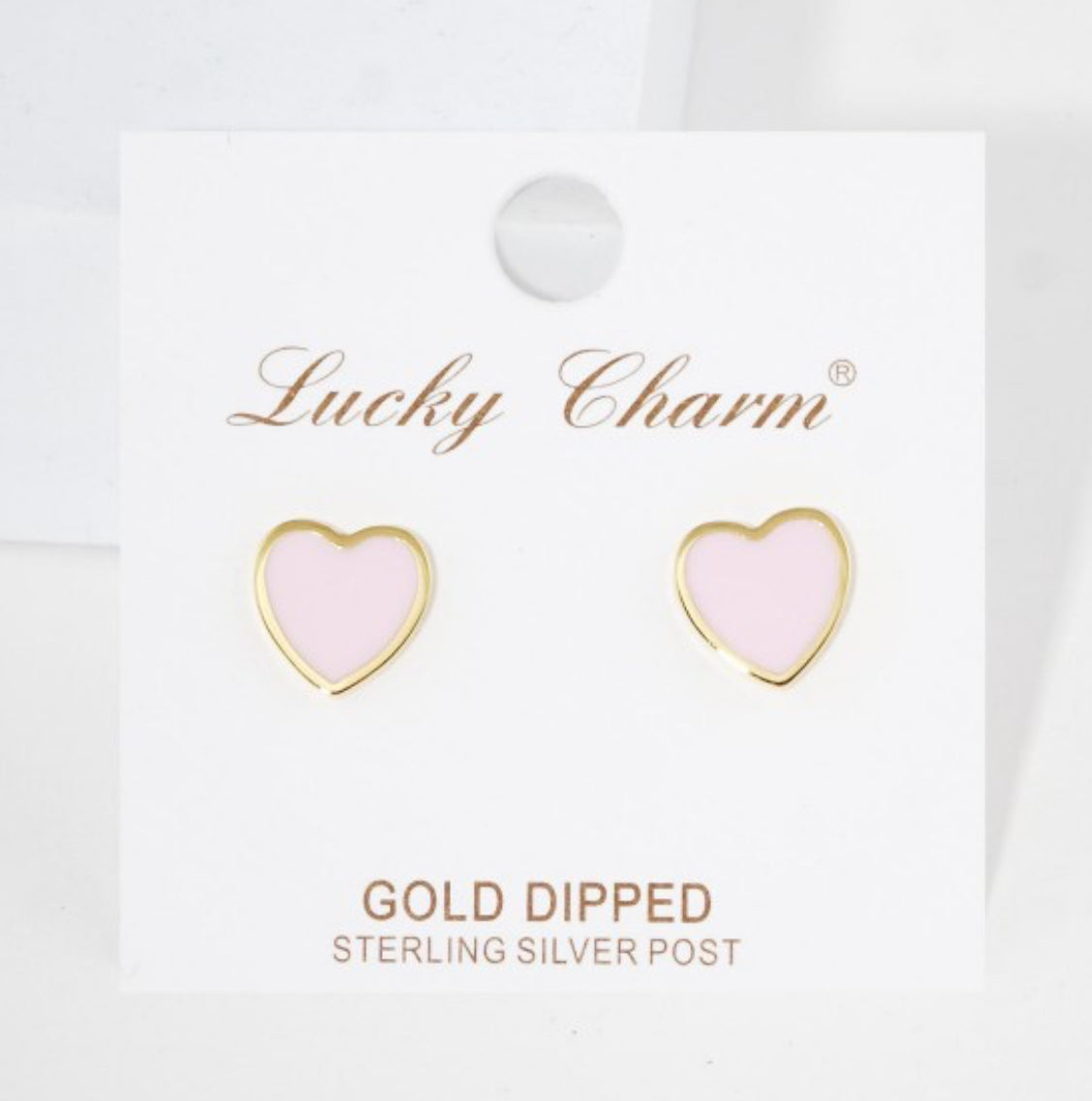Enamel Heart Stud Earrings