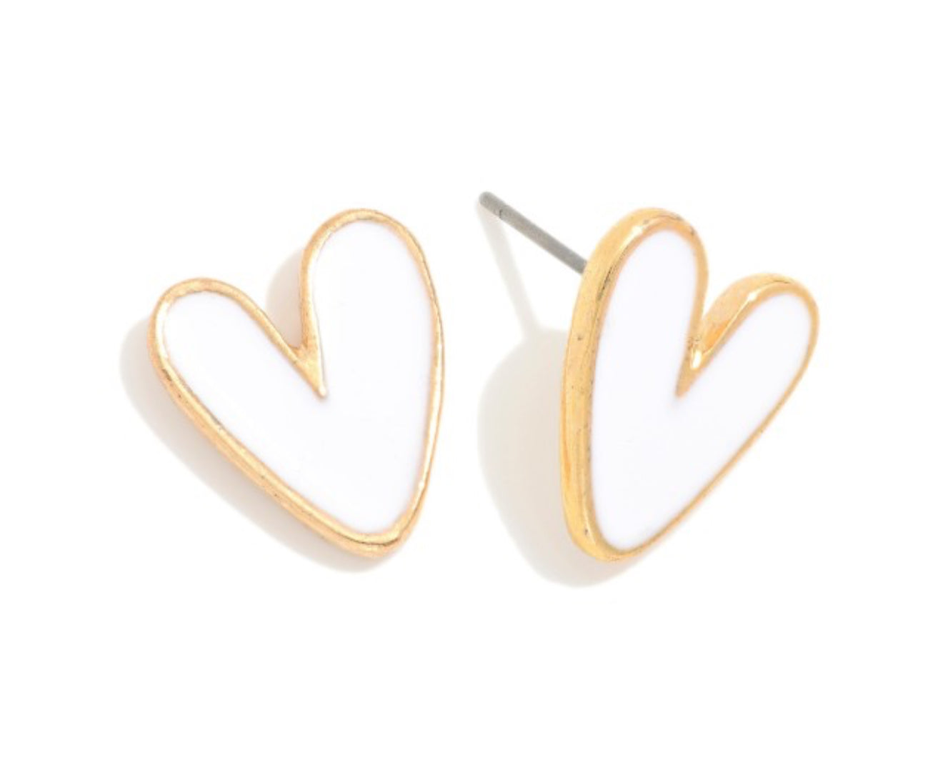 Enamel Heart Stud Earrings