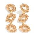 Rhinestone Studded Valentines Kiss Drop Earring